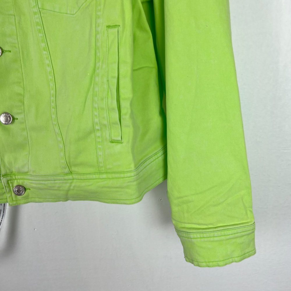 NWT Mistress Rocks Fathom Oversized Denim Jacket Neon Green Size Medium M NEW - Picture 5 of 12